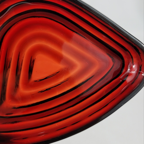 Vtg Royal Ruby Triangular Relish Insert Glass Dish - Picture 2 of 12